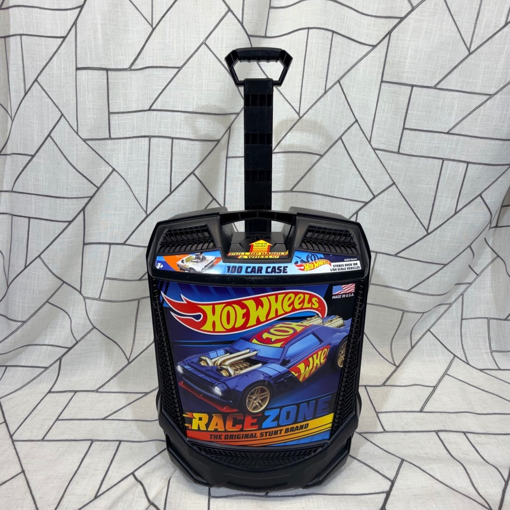 Hot Wheels Rollin 100 Car Case Black Rolling Storage Race Zone 20135
